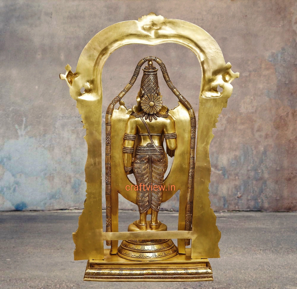 39" Brass Tirupati Balaji Venkateshwara Sculpture Crafted by Artist