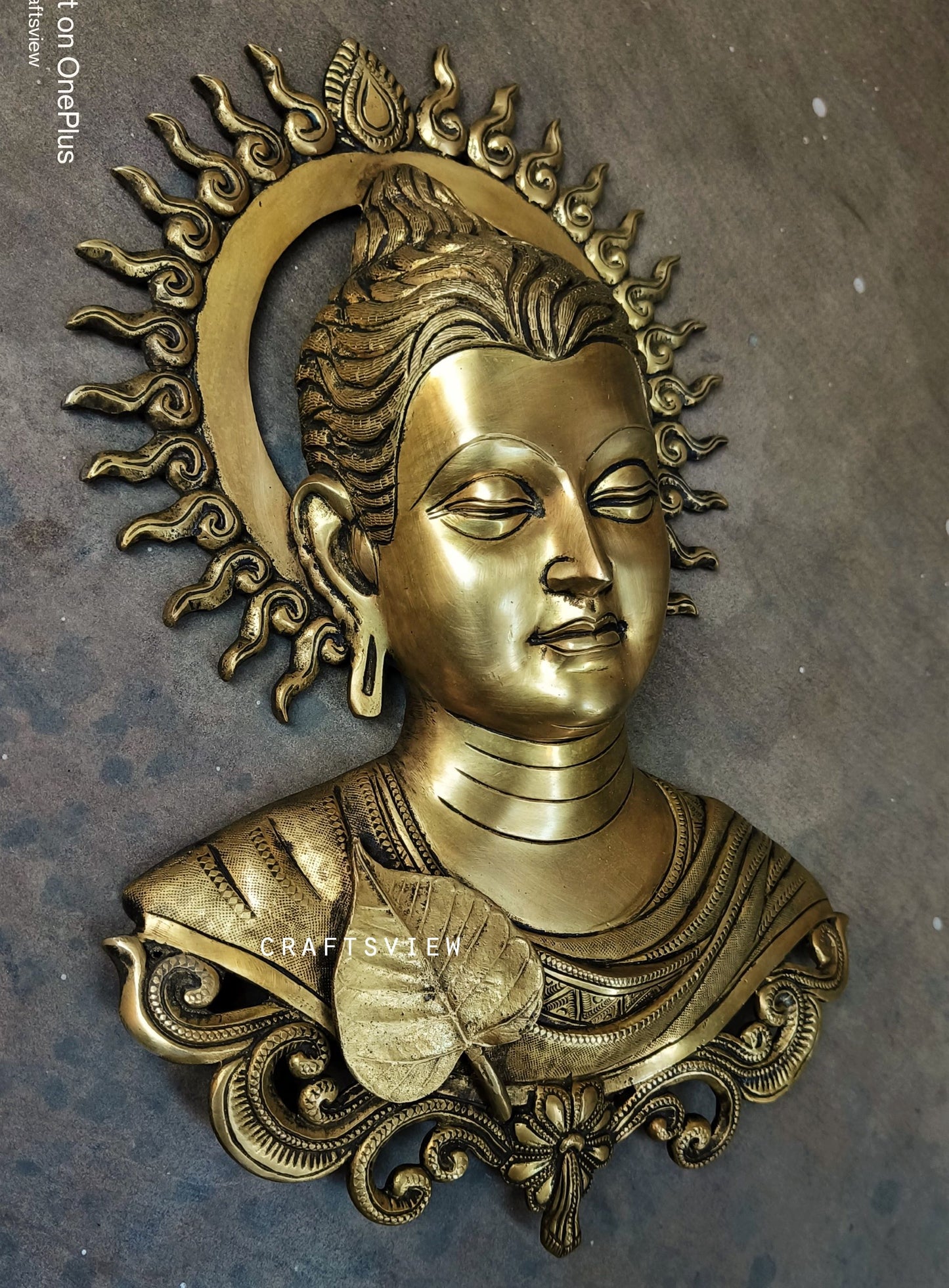 Brass Wall Hanging Buddha Mask Idol