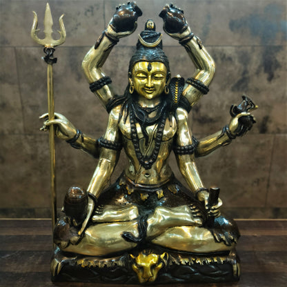 Brass Lord Shiva Sculpture Super Fine Handwork 30"