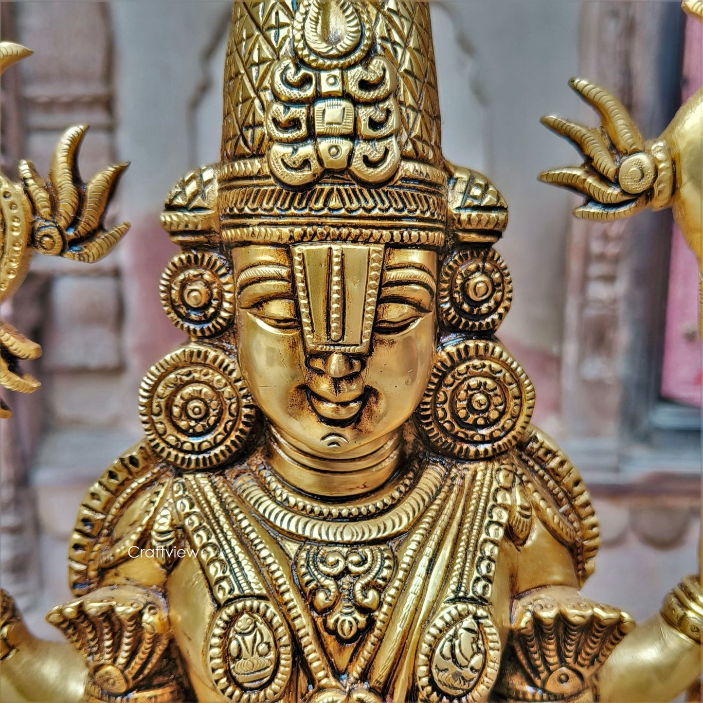 23" Brass Tirupati Balaji Venkateshwara Sculpture