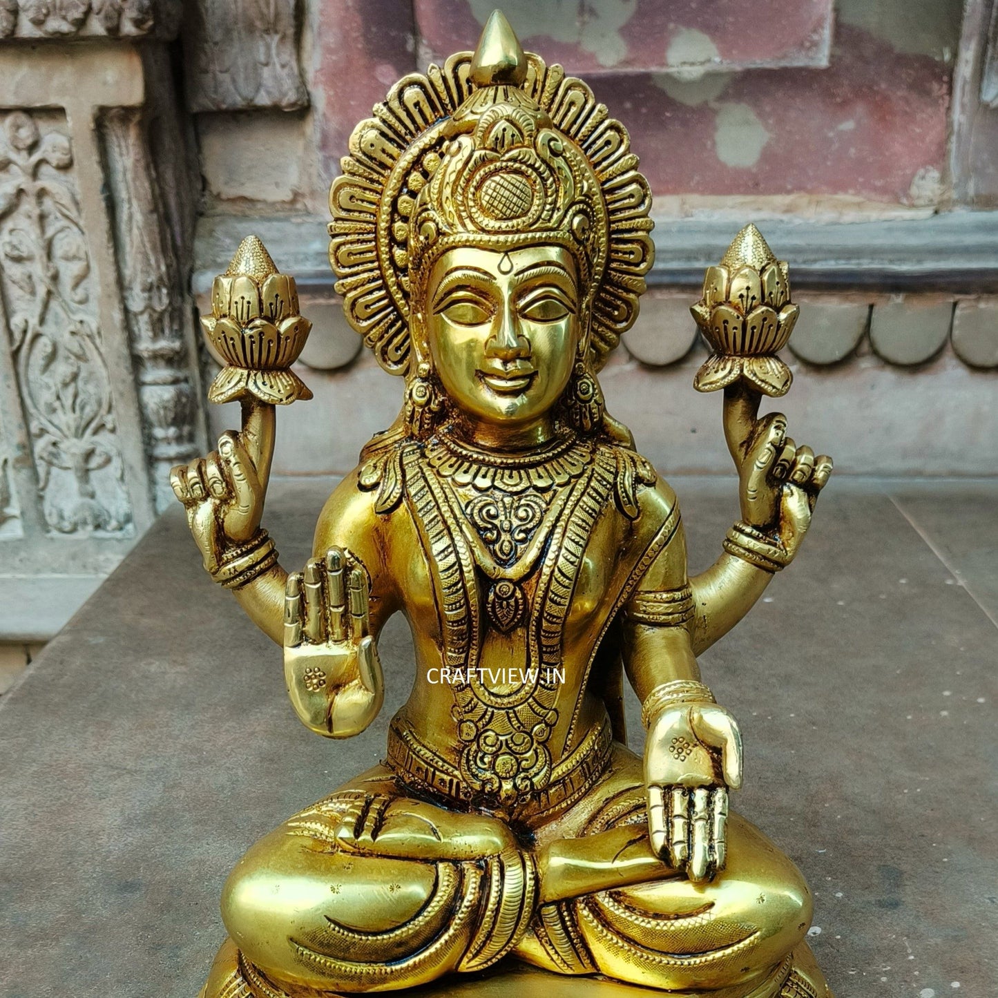 14" Brass Lakshmi Sculpture Super fine