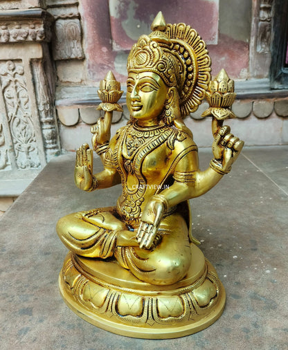 14" Brass Lakshmi Sculpture Super fine