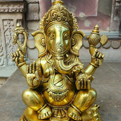 14" Brass Lord Ganesh Statue super fine