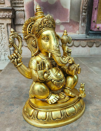 14" Brass Lord Ganesh Statue super fine