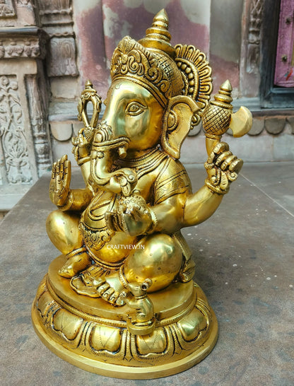 14" Brass Lord Ganesh Statue super fine