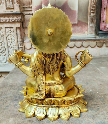 15" Brass Saraswathi Statue Fine Carving