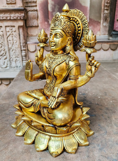 15" Brass Lakshmi Sculpture Super fine