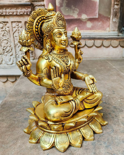 15" Brass Lakshmi Sculpture Super fine