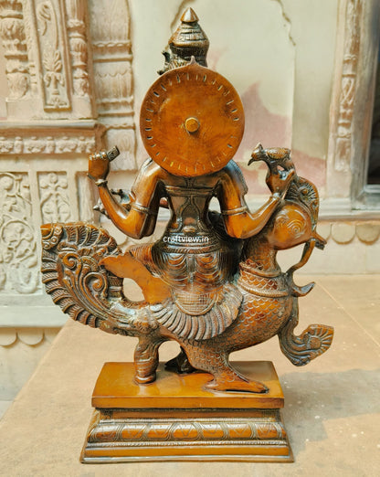 Saraswathi Sculpture Sitting On Peacock