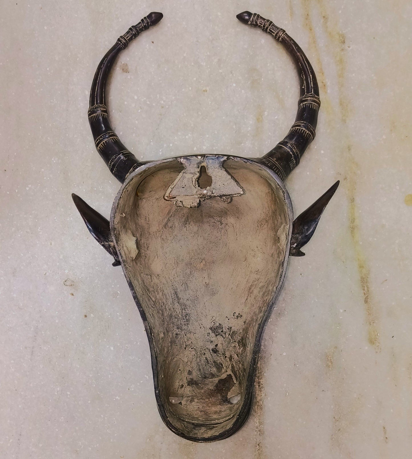 18" Brass Wall Hanging Bull Mask