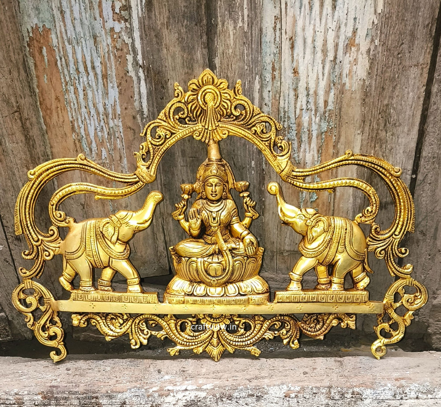 Brass Gajh Lakshmi Wall Ascents front Door Statue