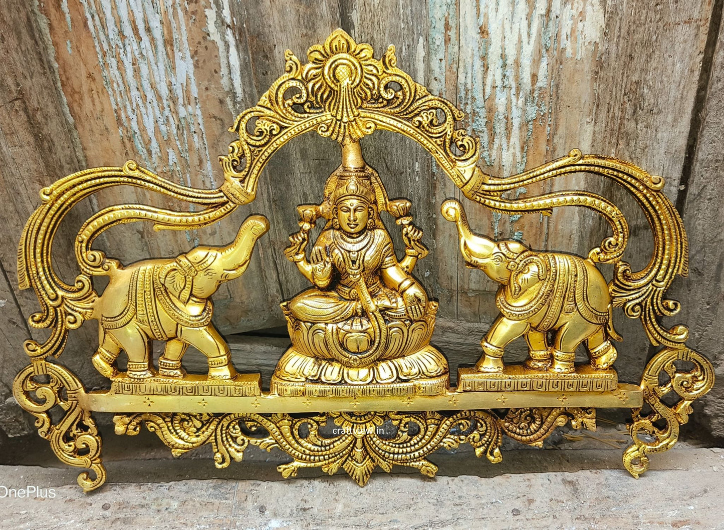 Brass Gajh Lakshmi Wall Ascents front Door Statue