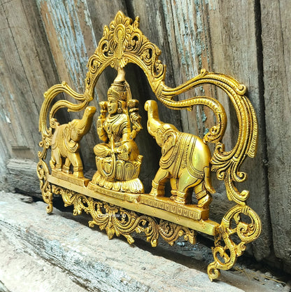 Brass Gajh Lakshmi Wall Ascents front Door Statue