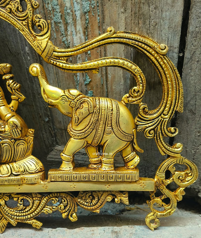 Brass Gajh Lakshmi Wall Ascents front Door Statue