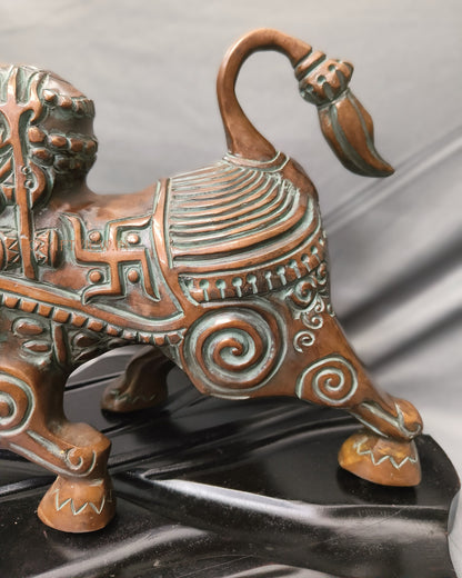 Brass Shiva Nandi Sculpture Sacred Bull Nandi Made By Artist