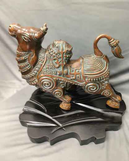 Brass Shiva Nandi Sculpture Sacred Bull Nandi Made By Artist