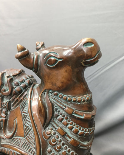 Brass Shiva Nandi Sculpture Sacred Bull Nandi Made By Artist