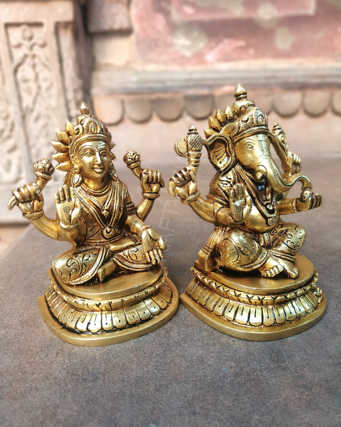 Brass Superfine Ganesh Lakshmi Idols