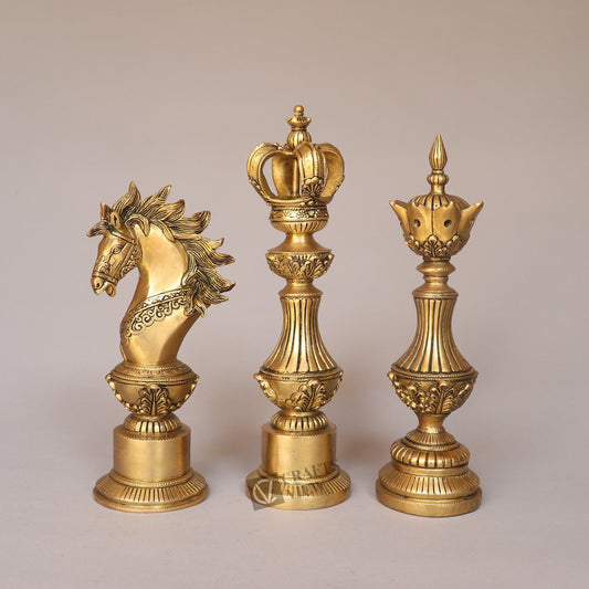 Brass Royal Elegance Chess Piece Finials – Knight, King & Bishop
