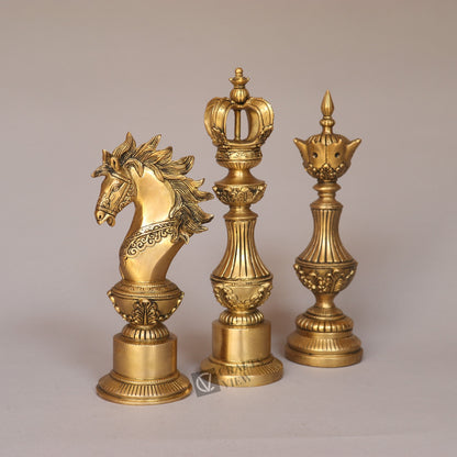 Brass Royal Elegance Chess Piece Finials – Knight, King & Bishop