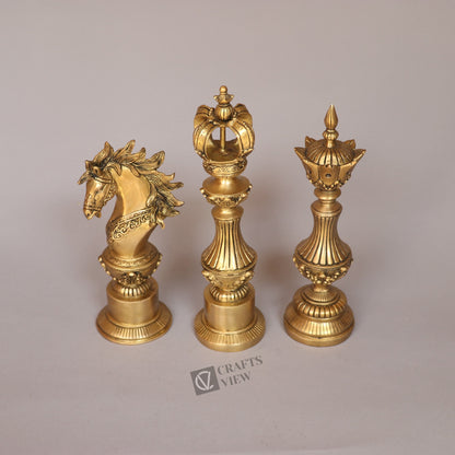 Brass Royal Elegance Chess Piece Finials – Knight, King & Bishop