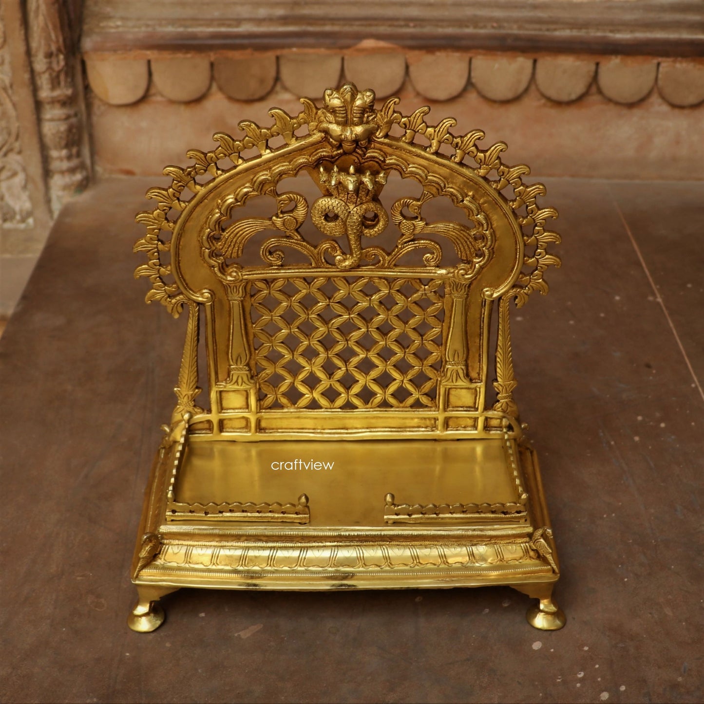 13" Brass Décor Prabhavali Temple Figurine