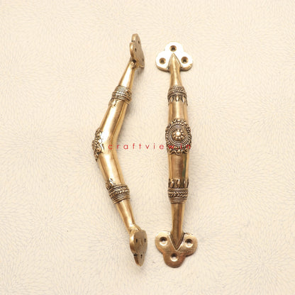 Brass Floral Door Handle