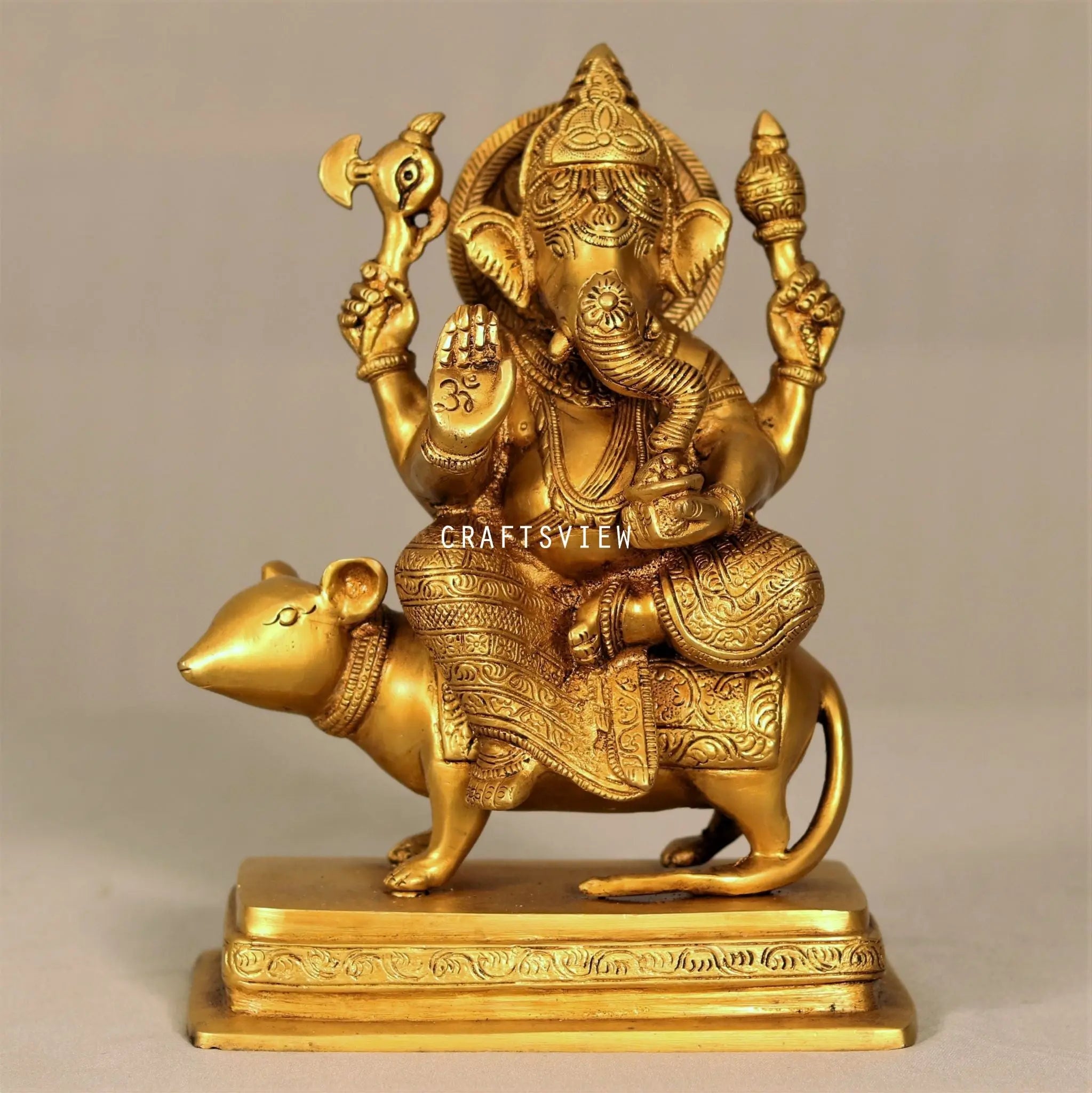 Brass Lord Ganesha Statue Sited On Musak 10