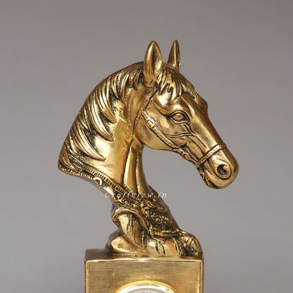Galloping Through Brass Clock Tabletop Décor