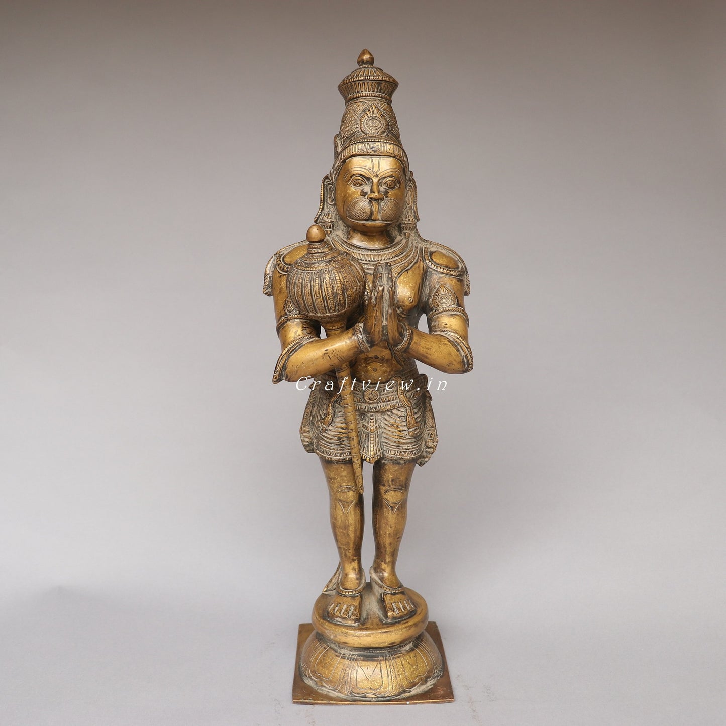 Brass Lord Hanuman Standing Statue