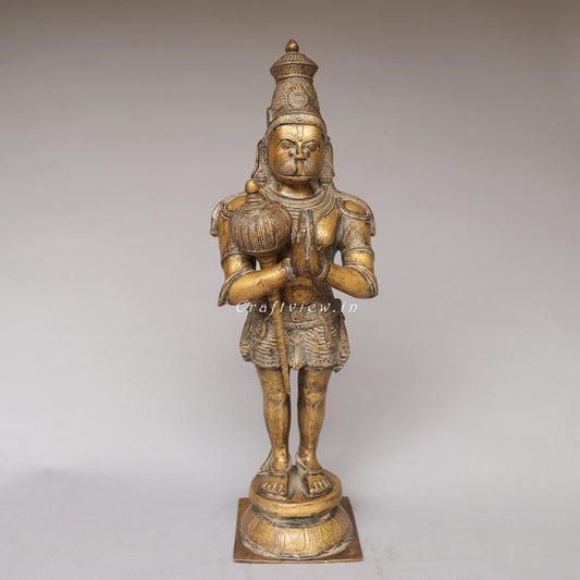 Brass Lord Hanuman Standing Statue