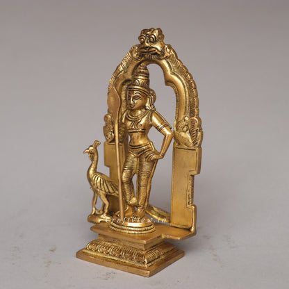Brass Murgan idol With Prabhavali