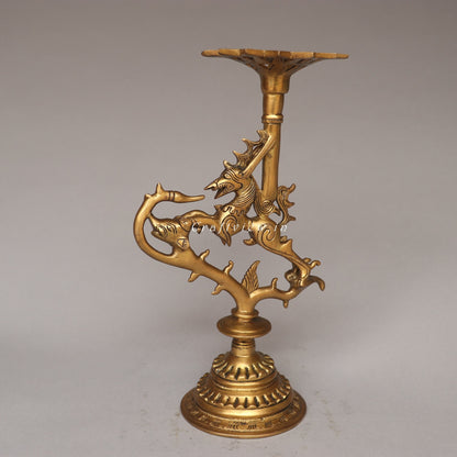 Brass Vyala Offering Candle Stand