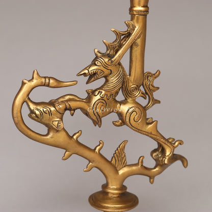 Brass Vyala Offering Candle Stand