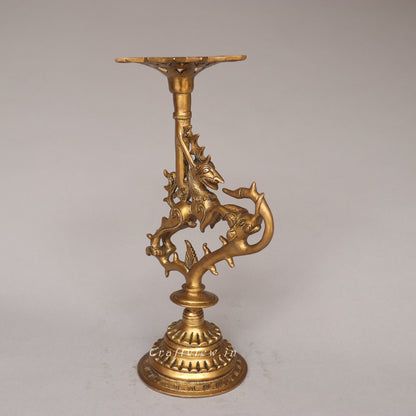 Brass Vyala Offering Candle Stand