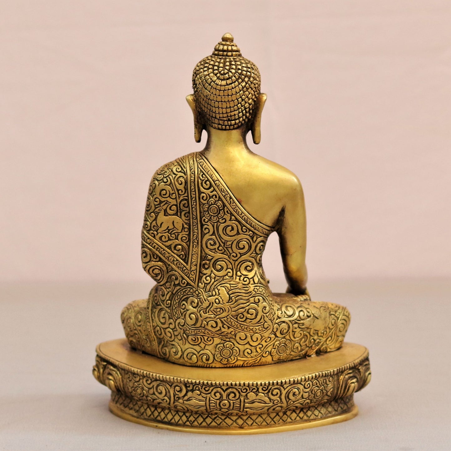 Brass Buddha Blessing Statue 10"