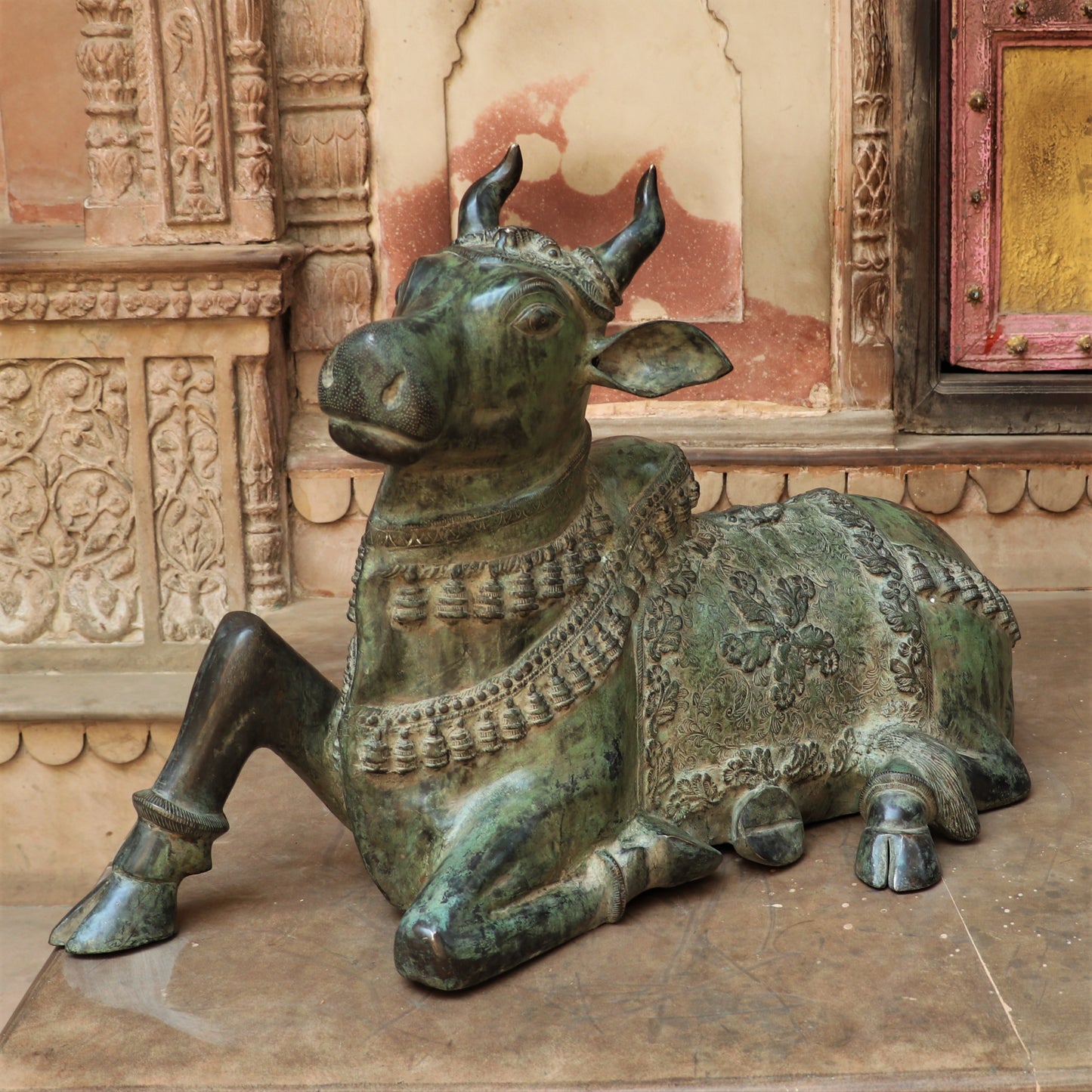 Brass Nandi meditative Statue 21.5"