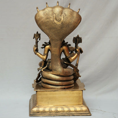 Brass Vishnu Sculpture with Shesh Naag 28"