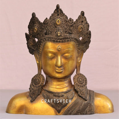 Artistic Crown King Buddha Bust 15"