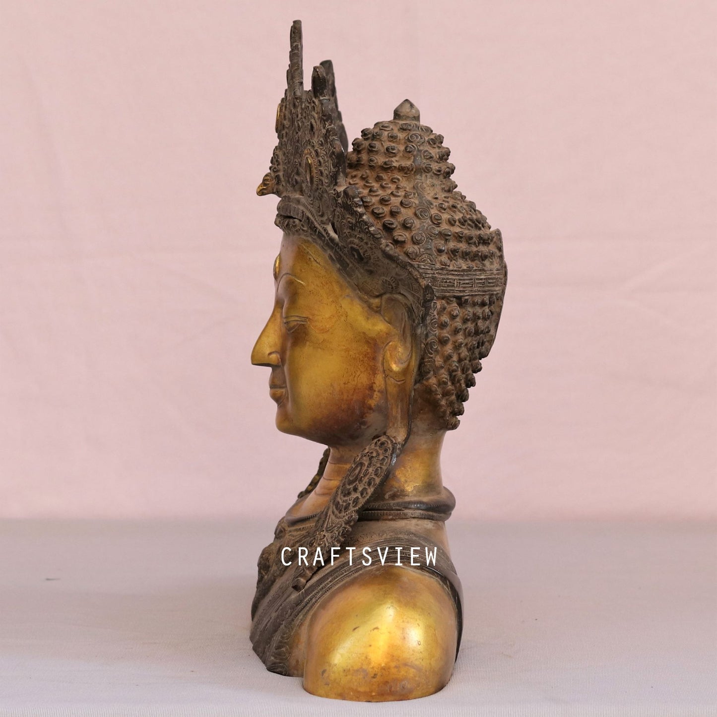 Artistic Crown King Buddha Bust 15"