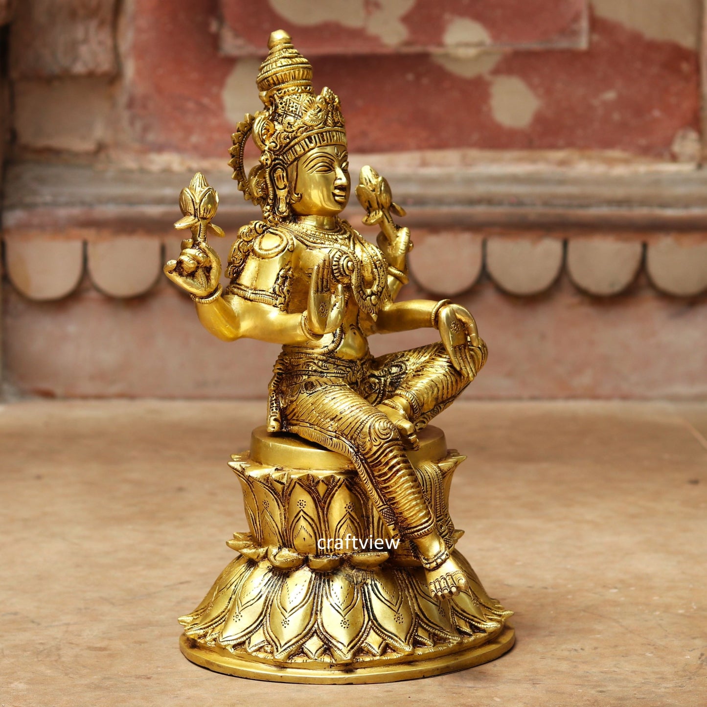 Beautiful Brass Lakshmi Ganesh Statues Fine Quality