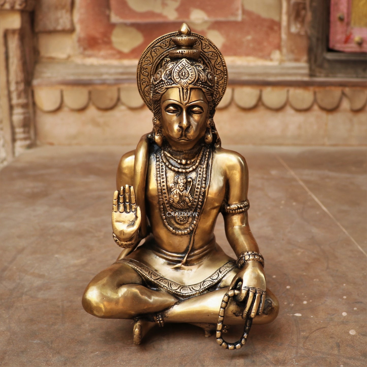 Brass Lord Hanuman Statue 9"