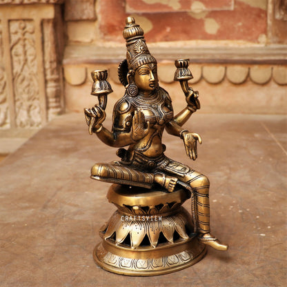 Brass Devi Lakshmi Statue 12"