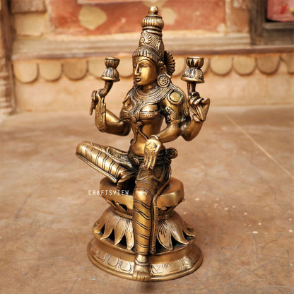 Brass Devi Lakshmi Statue 12"