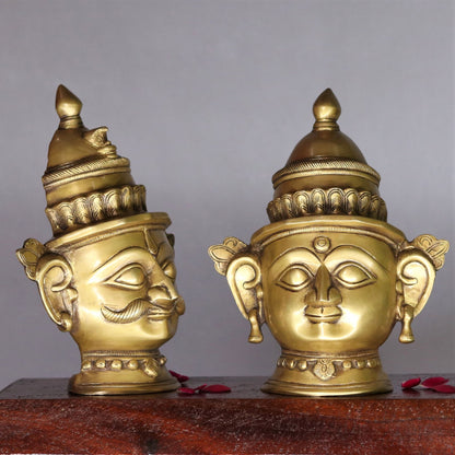 Brass Shiva Gauri Mask Decorative