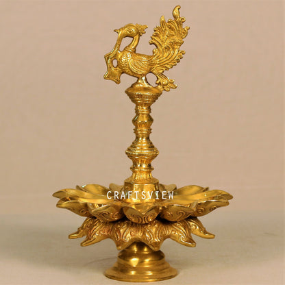 Brass Oil Lamp Decor Beautiful Peacock Lamp