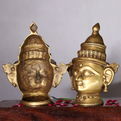 Brass Shiva Gauri Mask Decorative