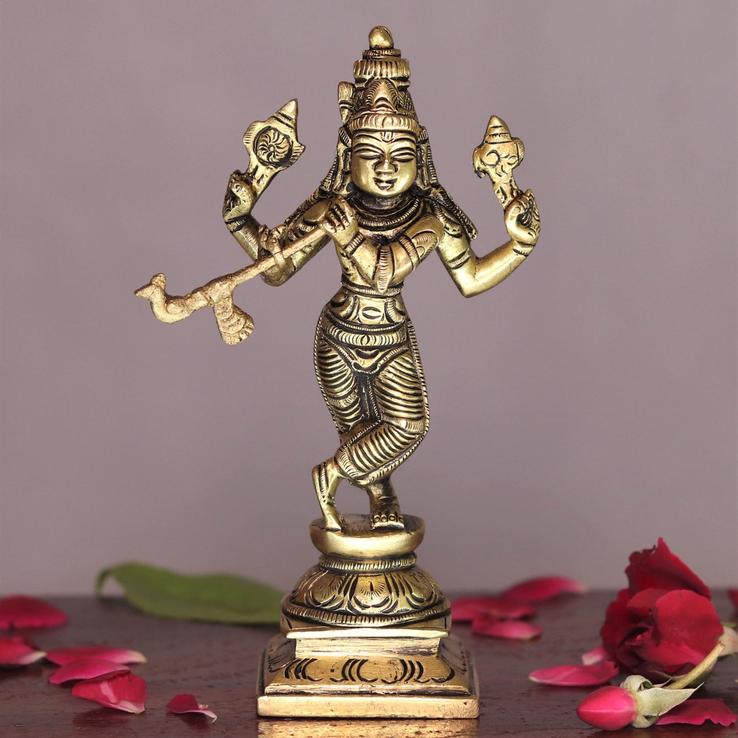 Lord Vishnu Dash Avtaar brass statues 6"