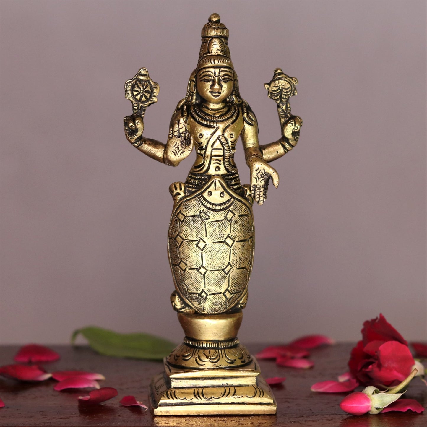 Lord Vishnu Dash Avtaar brass statues 6"