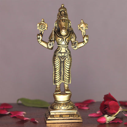 Lord Vishnu Dash Avtaar brass statues 6"